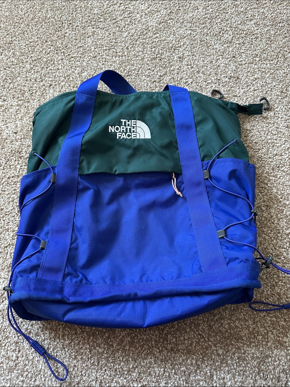 The North Face Blue and Green Convertible Backpack Tote